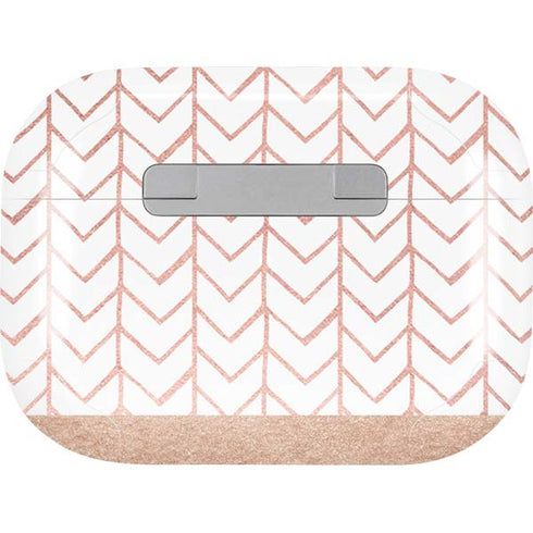 Rose Gold Herringbone AirPods Skins